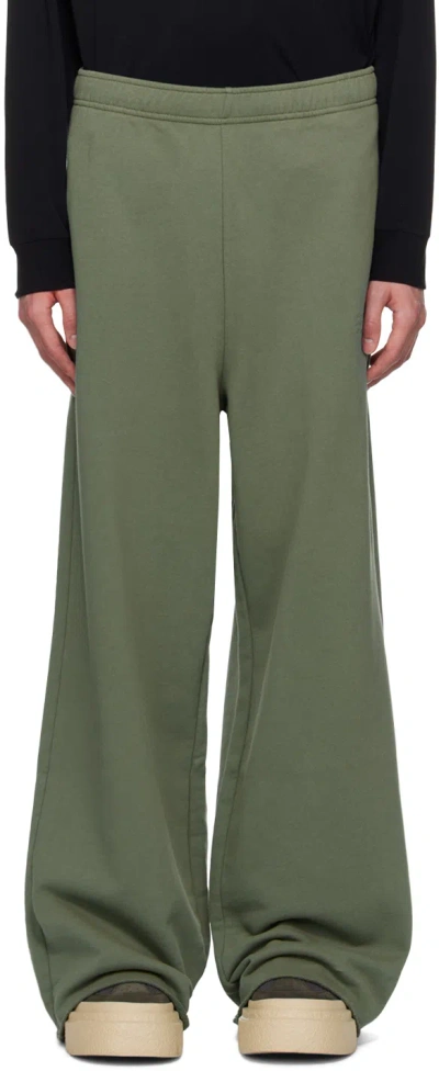 Mm6 Maison Margiela Green Embroidered Sweatpants In 727 Moss