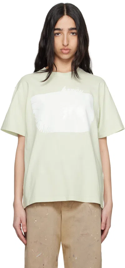 Mm6 Maison Margiela Green Heavy Cotton Jersey T-shirt In 688 Pistachio Green
