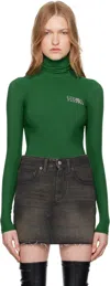 Mm6 Maison Margiela Green Jersey Bodysuit In 630 Green