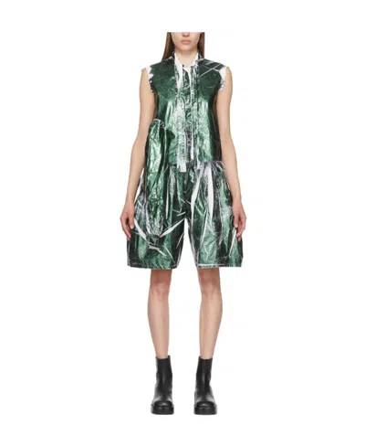Mm6 Maison Margiela Green Logo Printed Shirt In Multicolor