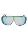 Mm6 Maison Margiela Shield Sunglasses With Wide Mirrored Arms In Green