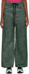 Mm6 Maison Margiela Green Numeric Jeans In 962 Green
