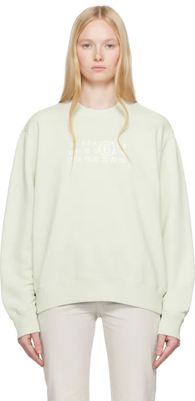 Mm6 Maison Margiela Green Numeric Sweatshirt In 688 Pistachio Green