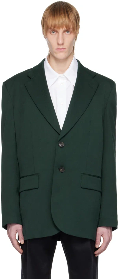 Mm6 Maison Margiela Green Padded Blazer In 650 Poison Green