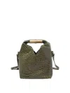 Mm6 Maison Margiela Japanese Leather Shoulder Bag In Green