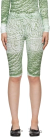 Mm6 Maison Margiela Green Trompe L'œil Shorts In 001s Iguana