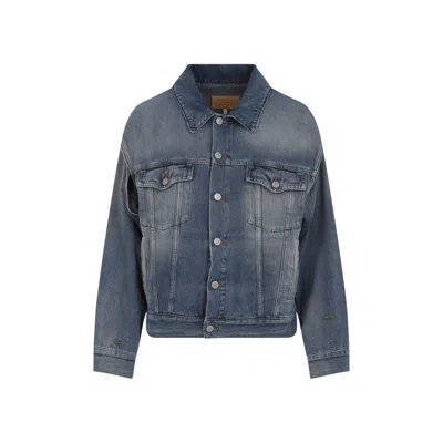 Mm6 Maison Margiela Grey Blue Cotton Sportsjacket