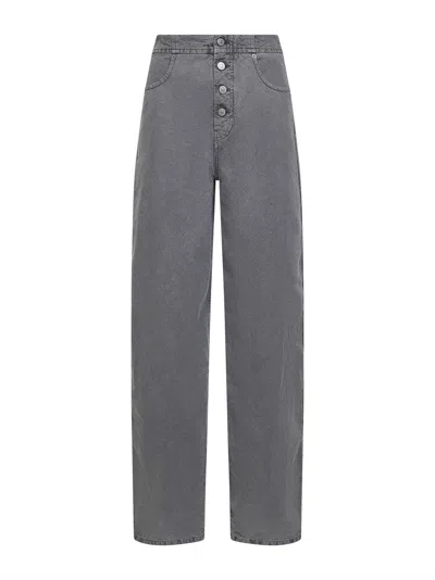 Mm6 Maison Margiela Grey Denim Straight-leg Jeans In Gray