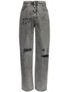 Mm6 Maison Margiela Distressed Wide-leg Jeans