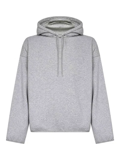 Mm6 Maison Margiela Dropped-shoulder Hooded Sweatshirt In Gray