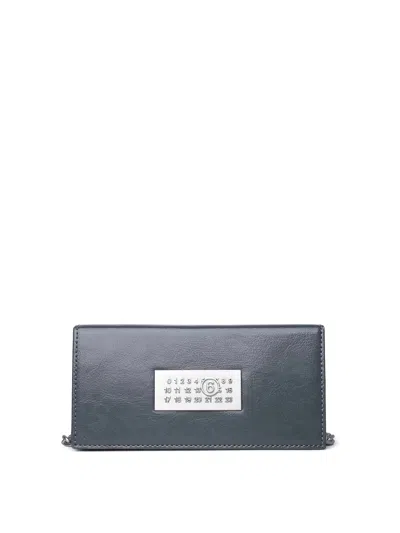 Mm6 Maison Margiela Rectangular Leather Crossbody Bag In Grey