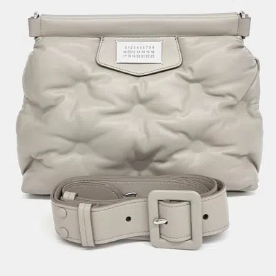 Pre-owned Mm6 Maison Margiela Grey Leather Glam Slam Bag In Gray