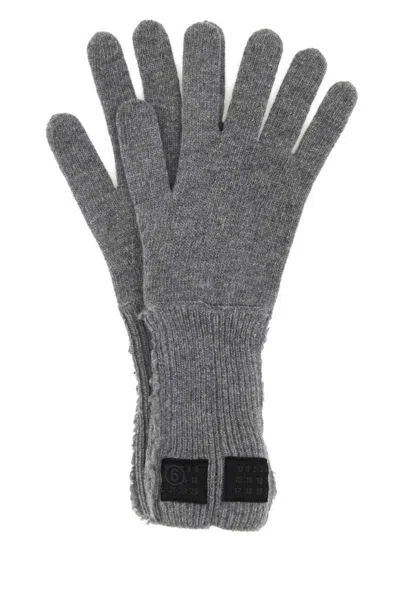 MM6 MAISON MARGIELA GREY LOGO GLOVES