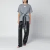 Mm6 Maison Margiela Cotton T Shirt Gloves Sequin Belt In Gray