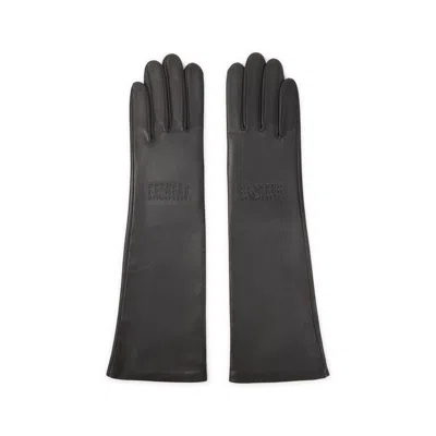 Mm6 Maison Margiela Grey Ovine Leather Gloves In Gray