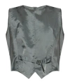 Mm6 Maison Margiela Mm6 By Maison Margiela Satin-finish Grey Gilet With Structured Belt