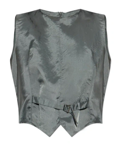 Mm6 Maison Margiela Grey Top With A Belt
