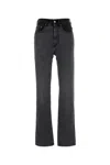 Mm6 Maison Margiela Denim Trousers With Belt Loops And Contrast Patch In Black
