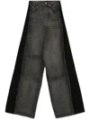 Mm6 Maison Margiela Raw Edges Wide-leg Denim Trousers In Grey