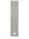 Mm6 Maison Margiela Ribbed Rectangular Scarf Distressed Finish In Gray