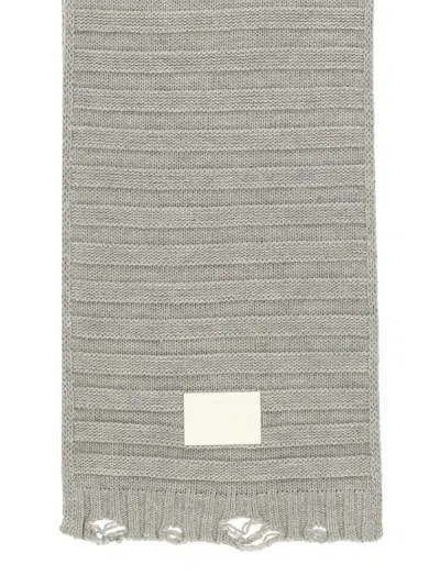 Mm6 Maison Margiela Grey Wool Acrylic Scarves In Gray