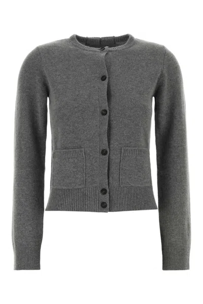 MM6 MAISON MARGIELA GREY WOOL BLEND CARDIGAN
