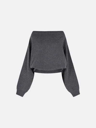 Mm6 Maison Margiela Grey Wool Blend Mini Dress In Gray