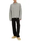 Mm6 Maison Margiela Mm6 By Maison Margiela Textured Knit Turtleneck Sweater With Oversized Silhouette In Gray