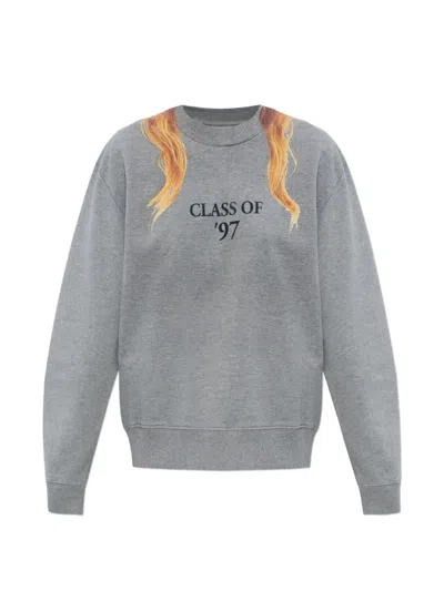 Mm6 Maison Margiela Long-sleeved Hooded Sweatshirt In Multi