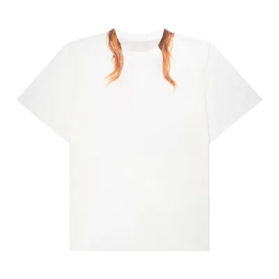 Pre-owned Mm6 Maison Margiela Hair Print T-shirt 'white' | Men's Size Xs
