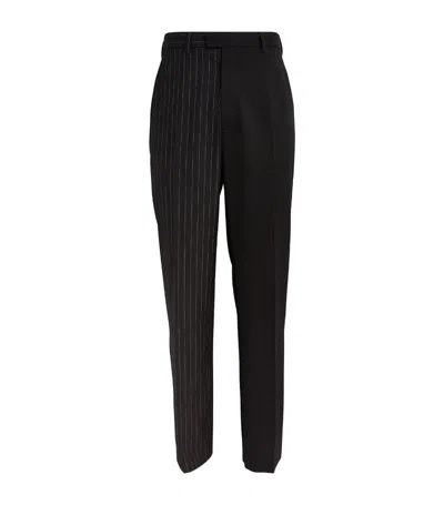 Mm6 Maison Margiela Pinstripe Straight-leg Trousers In Black