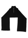 Mm6 Maison Margiela Half-zip Ribbed Scarf In Black