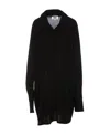 Mm6 Maison Margiela Halterneck Asymmetric Hem Midi Dress In Black
