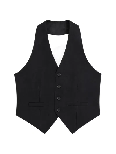 Mm6 Maison Margiela Halterneck Backless Waistcoat In Black