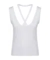 Mm6 Maison Margiela Halterneck Scoop-back Vest Top In White