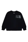 Mm6 Maison Margiela Hand Written Logo Crew-neck Sweatshirt In Black