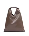 Mm6 Maison Margiela Japanese Triangular-shaped Synthetic Leather Tote Bag In Brown