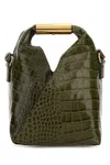 Mm6 Maison Margiela Japanese Leather Shoulder Bag In Green