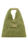 Mm6 Maison Margiela Rectangular Textured Top Handle Shoulder Bag In Green