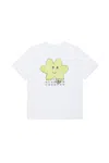 Mm6 Maison Margiela T-shirt In Jersey Con Grafica Happy Star In White