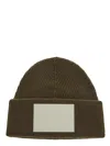 Mm6 Maison Margiela Numbers-motif Knitted Beanie In Kaki
