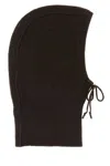 Mm6 Maison Margiela Dark Brown Wool Blend Balaclava In Brown
