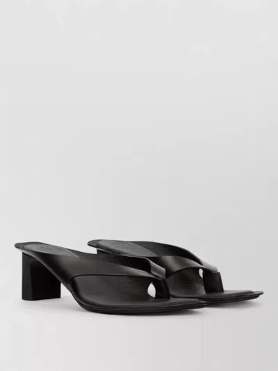 Mm6 Maison Margiela Heel Mules Strappy Square Open Toe In Black