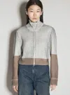 Mm6 Maison Margiela Ribbed-knit Virgin Wool-blend Cardigan In Grey