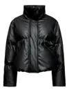 Mm6 Maison Margiela Pleather Puffer Jacket In Black
