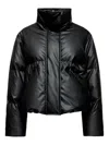 Mm6 Maison Margiela Pleather Puffer Jacket In Black