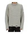 Mm6 Maison Margiela Mm6 By Maison Margiela Textured Knit Turtleneck Sweater With Oversized Silhouette In Gray