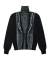 Mm6 Maison Margiela Black Folded Printed 14 Gauge Sweater In Black