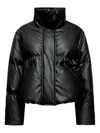Mm6 Maison Margiela Pleather Puffer Jacket In Black