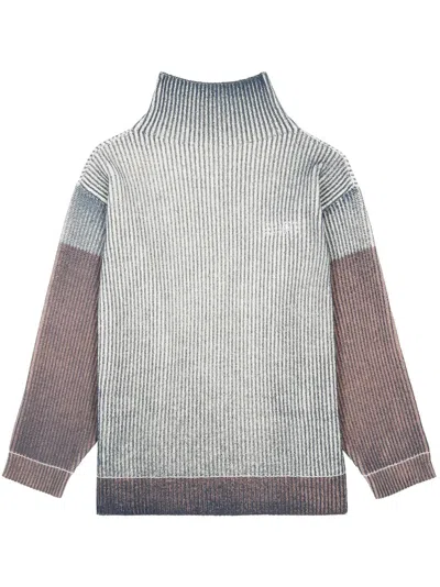 Mm6 Maison Margiela Logo-print Ribbed Jumper In White